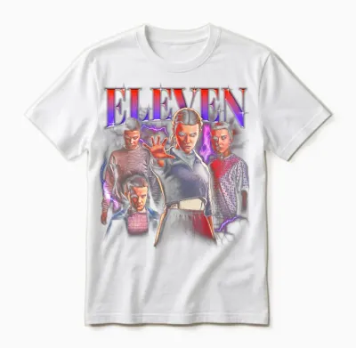 Stranger Things Eleven Heartthrob Officially Licensed Unisex T-Shirt - White