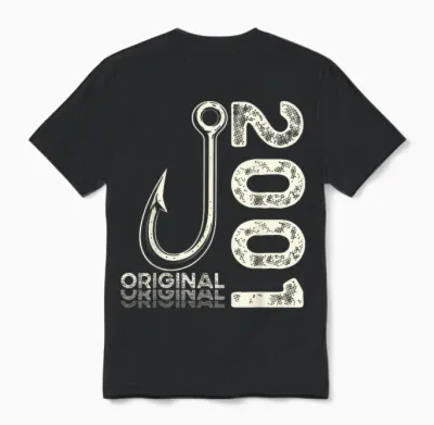 25. Geburtstag Mann Angler Original 2001 Limited Edition Unisex T-Shirt - Black