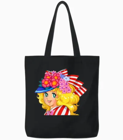 Japanese Candy Retro Vintage 80s Streetwear Anime Manga T-Shirt, Black, S Tote Bags - Black
