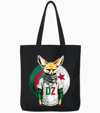Fennec Algerian Flag Football Gift Jersey Dz Tote Bags - Black