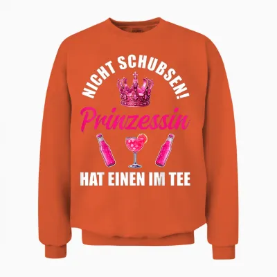 Princess Not Pushing Jga Party Mallorca Malle Saufen T-Shirt, Black Unisex Sweatshirt - Orange