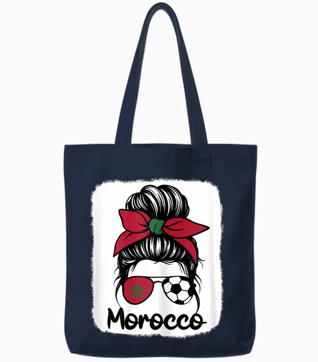 Morocco Femme Drapeau De La Maroc - Supporters Marocains Tote Bags in Navy