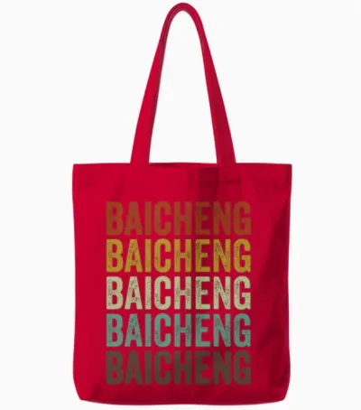 Baicheng China Retro Vintage Tote Bags - Red