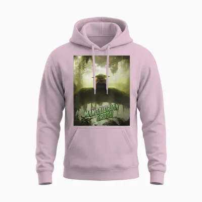 Star Wars the Mandalorian and Grogu Movie Meditating Unisex Hoodie - Light Pink