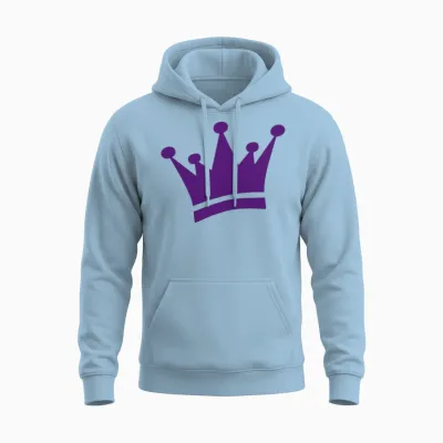Crown Unisex Hoodie - Light Blue