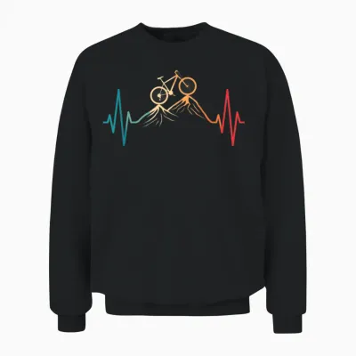 Herzschlag Fahrrad Radfahrer Mountainbike Radsport Herren Unisex Sweatshirt - Black