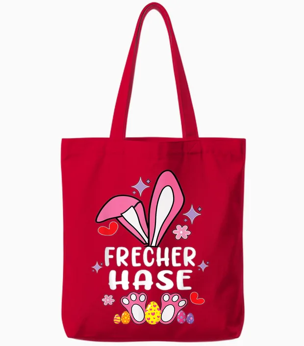 Frecher Hase Osterhase Partnerlook Outfit Geschenk Ostern Tote Bags in Red