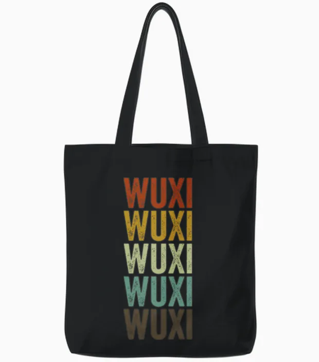 Wuxi China Retro Vintage Tote Bags - Black