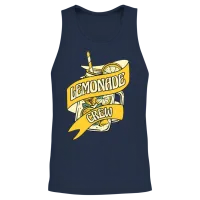 Lemonade Crew Cardboard Lemon Juice Business Unisex Tank Top - Navy – 2