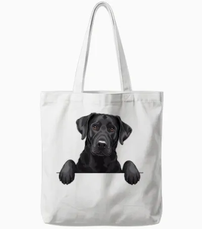 Lustiger Schwarzer Labrador Mit Lustigem Labrador Tote Bags - White