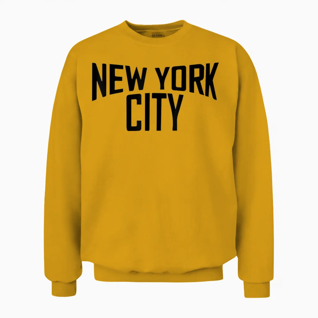 New York City Shirt Damen Herren Cool Manhattan Unisex Sweatshirt in Gold
