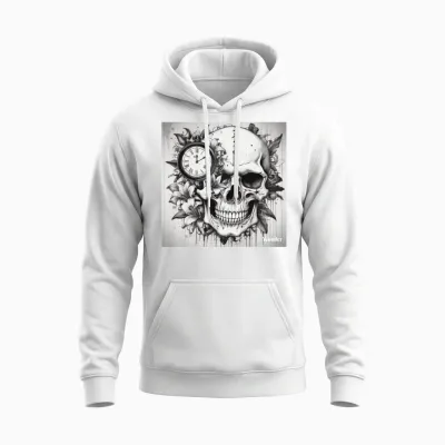 Skull Custom Unisex Hoodie - White