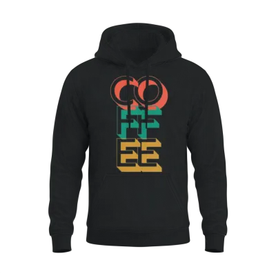 Retro Coffee Unisex Hoodie - Black