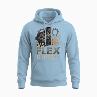 Das Flex Ich Weg Unisex Hoodie - Light Blue