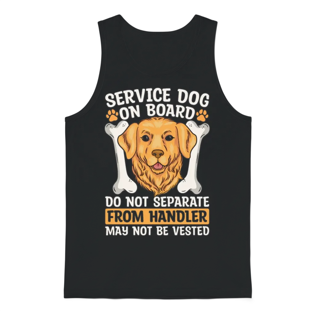 Service Dog Trainer Service Dog on Board Dog Owner Unisex Tank Top - Black