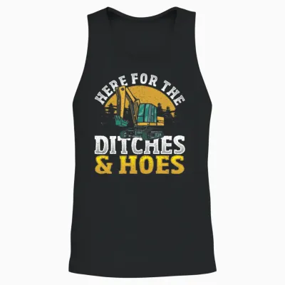 Here for the Ditches & Hoes Excavator Construction Unisex Tank Top - Black