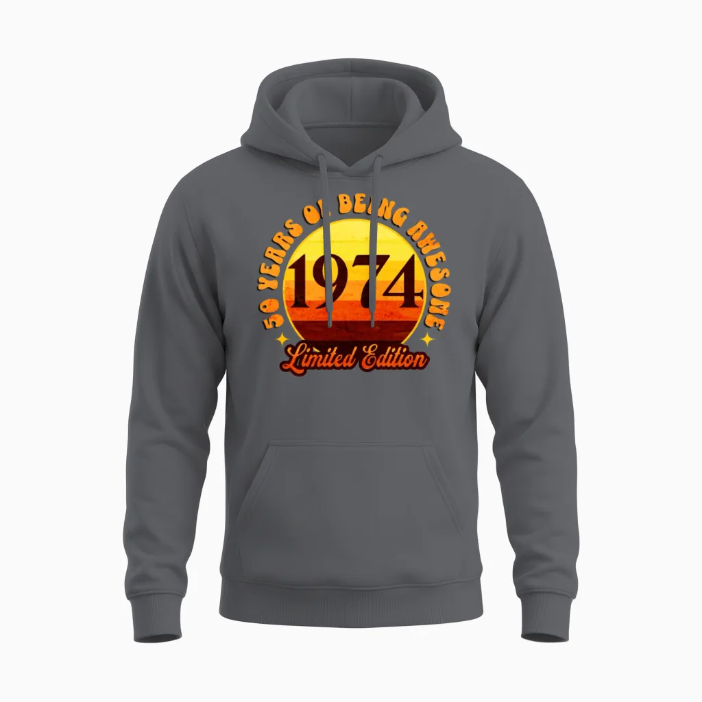 1974 Sunset - Summer & Beach Unisex Hoodie in Charcoal