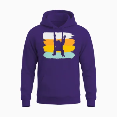 Orang Utan Retro Unisex Hoodie - Purple