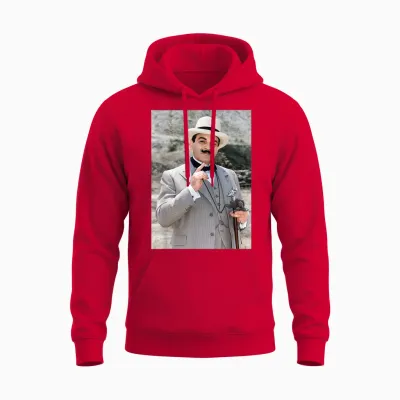 David Suchet Dans Le Rôle De Poirot Agatha Christie 1993 Unisex Hoodie - Red