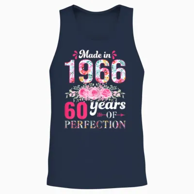Made in 1966 Vintage 60th Anniversary 60th Birthday Gift Woman Unisex Tank Top - Navy