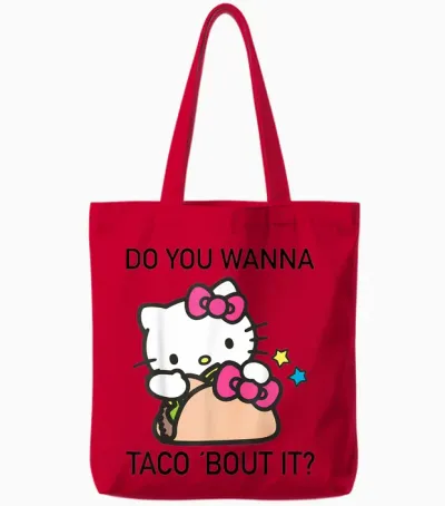 Hello Kitty "taco 'bout It" Tote Bags - Red