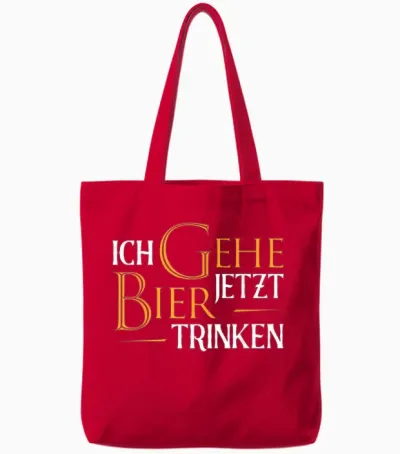 Ich Gehe Jetzt Bier Trinken I Lustiges Saufen Party Bier Tote Bags - Red