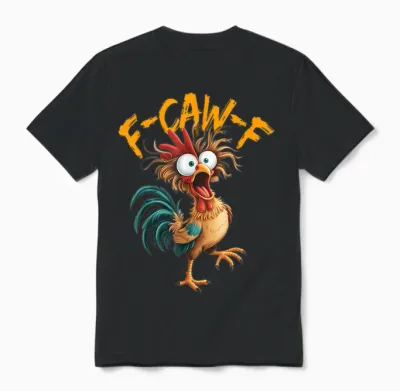 F Caw F Rooster Funny Bird Chicken Whisperer Fawk Men Women Unisex T-Shirt - Black