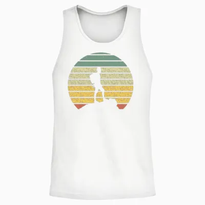 Hiking Silhouette Vintage Unisex Tank Top - White