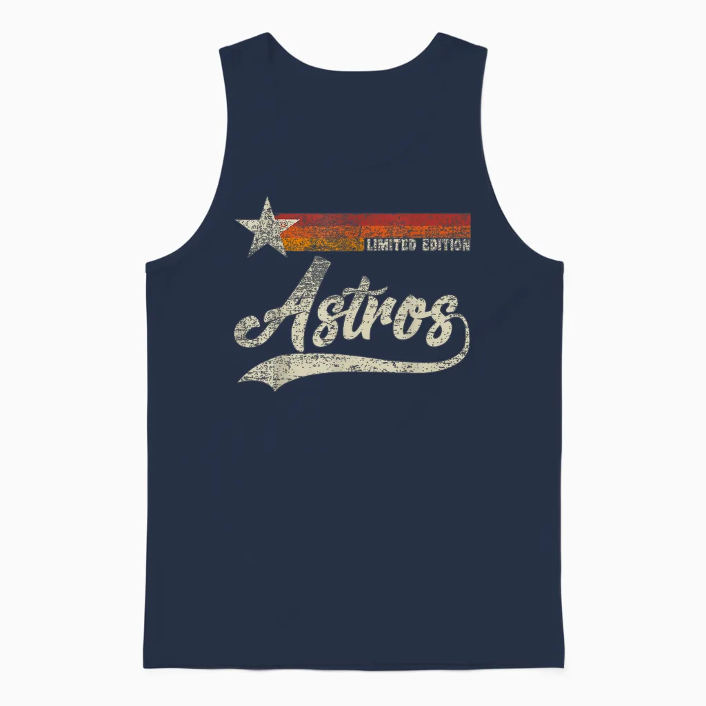 Vintage Astros Retro Style 70s 80s First Name Unisex Tank Top in Navy