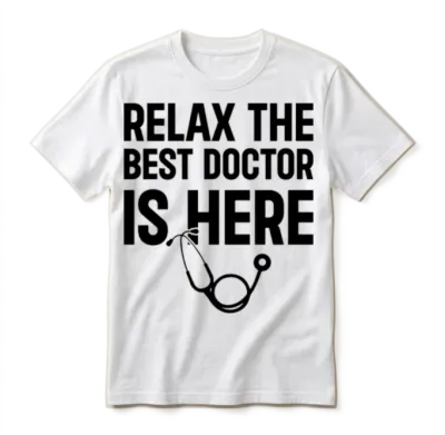 Relax the Best Doctor Is Here - Funny Doctor Quote Unisex T-Shirt - White