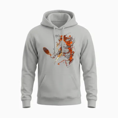 Tennis Player Retro Tennis Vintage Flames Unisex Hoodie - Ash