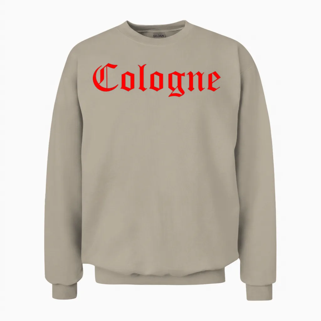 Cologne Schriftzug Köln Fans Unisex Sweatshirt in Sand