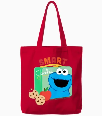 Sesame Street Cookie Monster Smart Inscription Tote Bags - Red