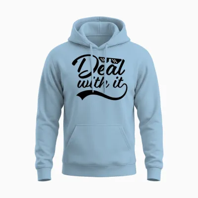 Funny Deal with It Unisex Hoodie - Light Blue