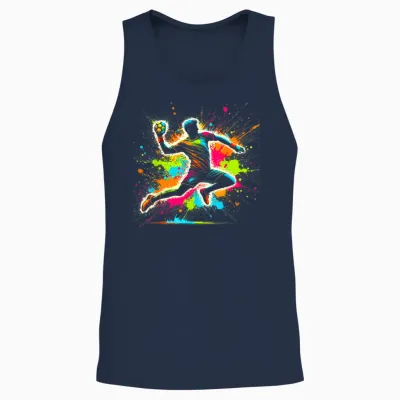 Handball & Handball Graphic | Men, Boys & Teens T-Shirt, Black, S Unisex Tank Top - Navy