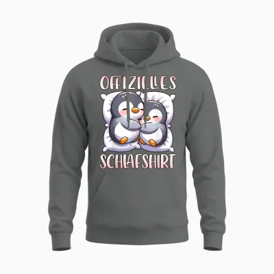 Official Sleep Shirt Penguin Pyjamas Girls Sleep T-Shirt, Black Unisex Hoodie - Graphite Heather