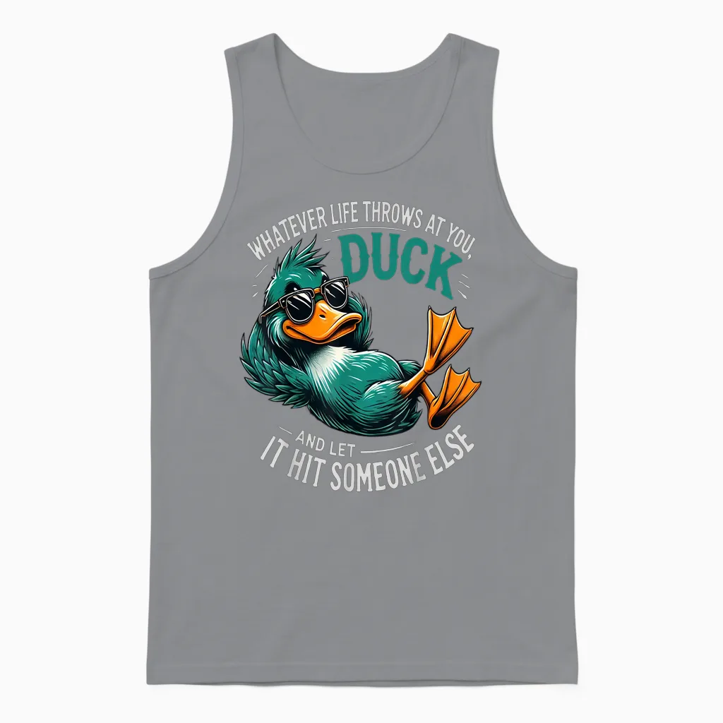 Funny Duck Graphic Tees Men Women Teens Funny Quote Gift Unisex Tank Top in Sport Grey