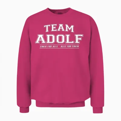 Team Adolf | Proud Family - Last Name Gift T-Shirt, Black Unisex Sweatshirt - Heliconia