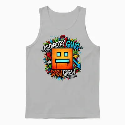 Geometry Gang Dash Crew Unisex Tank Top - Ash
