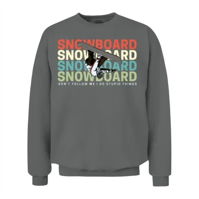 Snowboard Skiing Retro Cool Unisex Sweatshirt - Graphite Heather