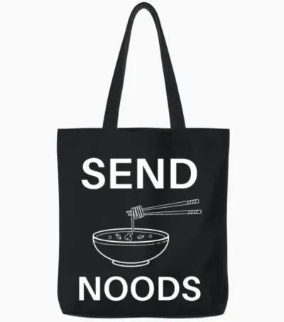 Send Noods Funny Tote Bags - Black