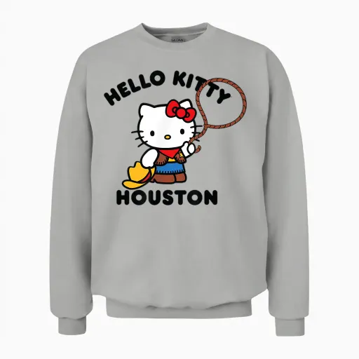 Hello Kitty Houston Texas Cowgirl Unisex Sweatshirt - Ash
