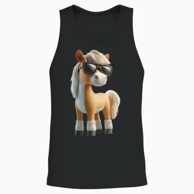 Cooles Pferdemotiv Mit Sonnenbrille Pferd Pony Unisex Tank Top - Black