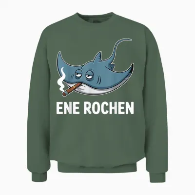 Ene Rochen Raucher Saying Cigarette Funny Smoking Unisex Sweatshirt - Military Green