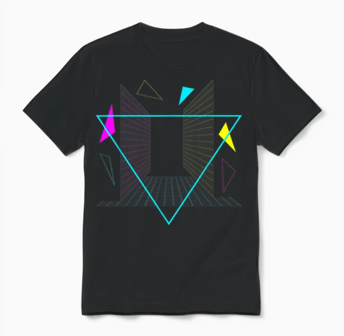 Vaporwave Aesthetic Retro Synthwave Unisex T-Shirt in Black