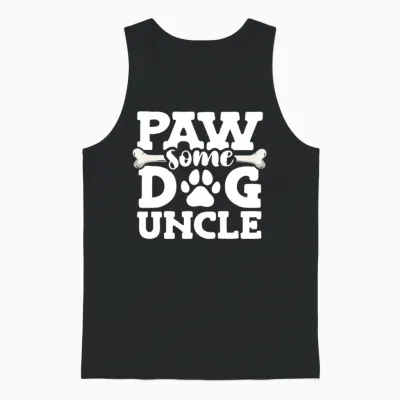 Paw Some Dog Uncle Doggy Bone Animal Lover Dog Unisex Tank Top - Black