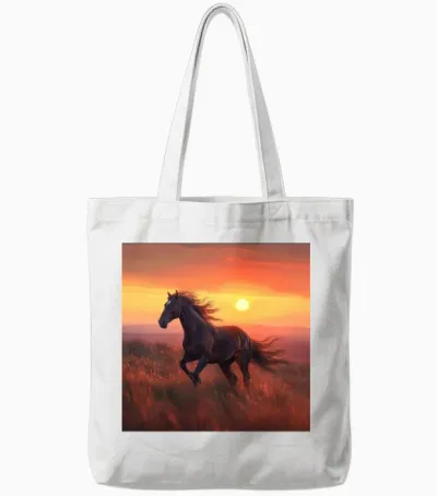 Horse Tote Bags - White