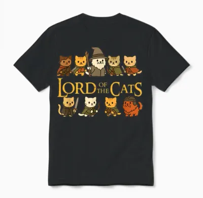 Lord of the Cats - Cat Lovers Unisex T-Shirt - Black