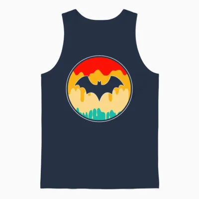 Bat Retro Unisex Tank Top - Navy