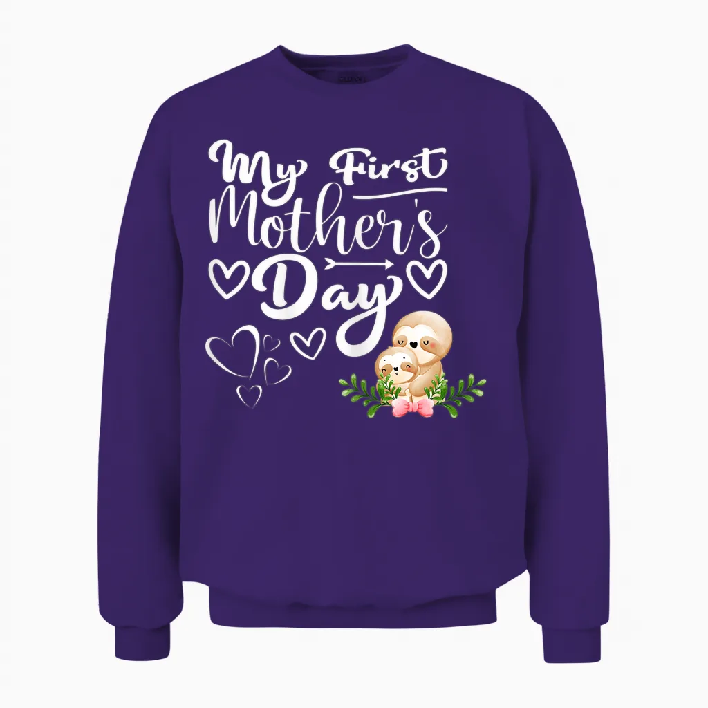 Damen 1. Muttertag Als Mama Faultier Mama Mein Erster Muttertag Unisex Sweatshirt in Purple